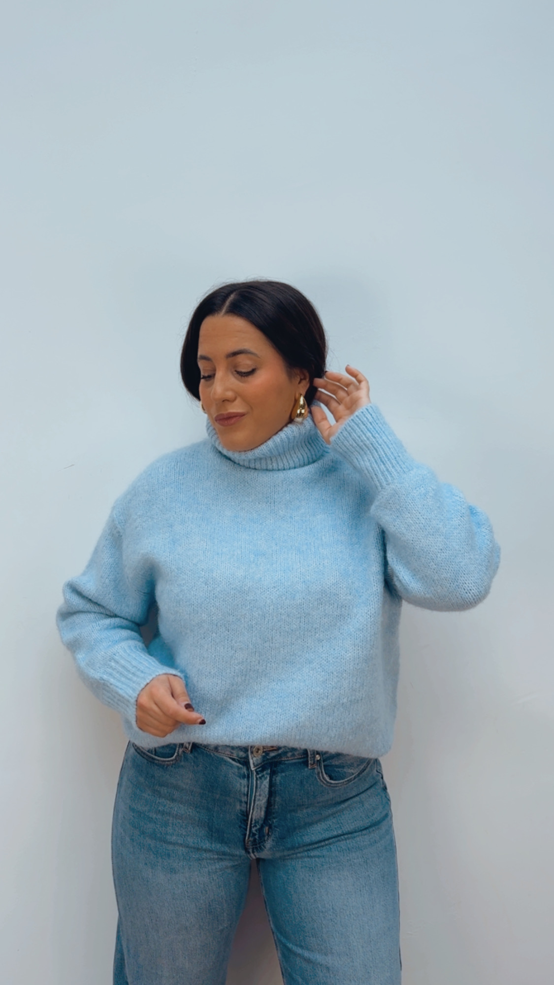 Jersey Cuello Alto Azul Cielo
