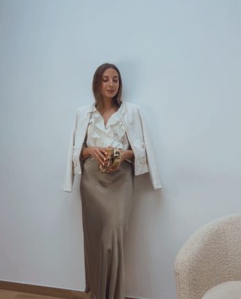 Falda Satinada Champán