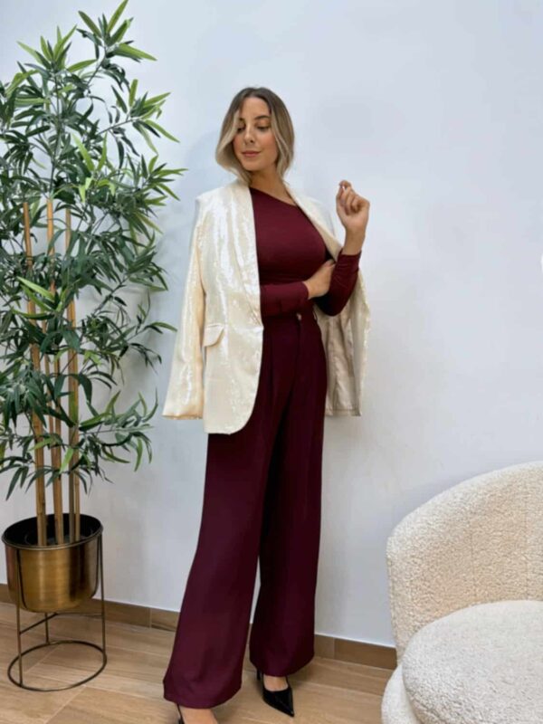 Blazer Lentejuelas Beige