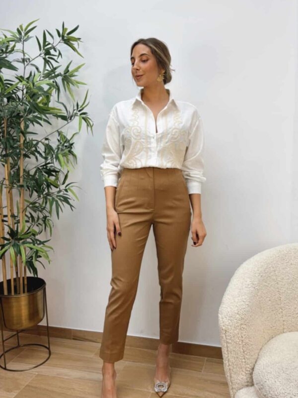 Pantalón Tiro Alto Camel
