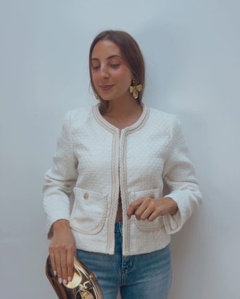 Chaqueta Tweed Beige