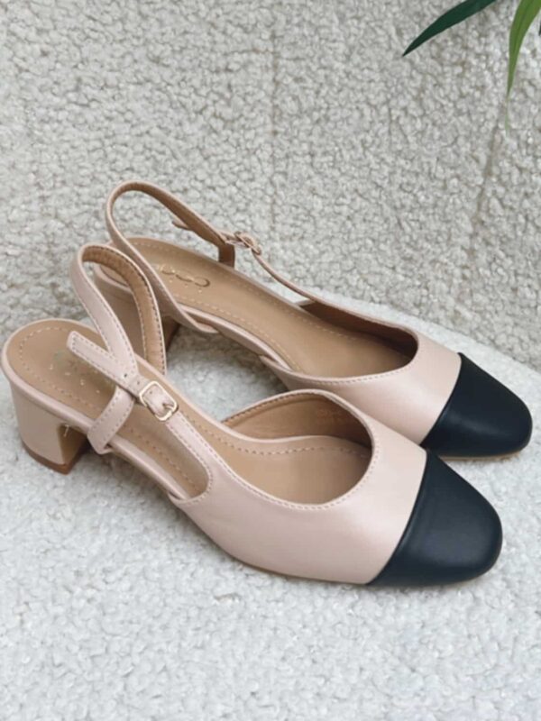 MJ Beige & Negro Tacón