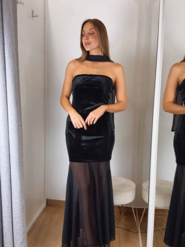 Vestido Terciopelo Combinado