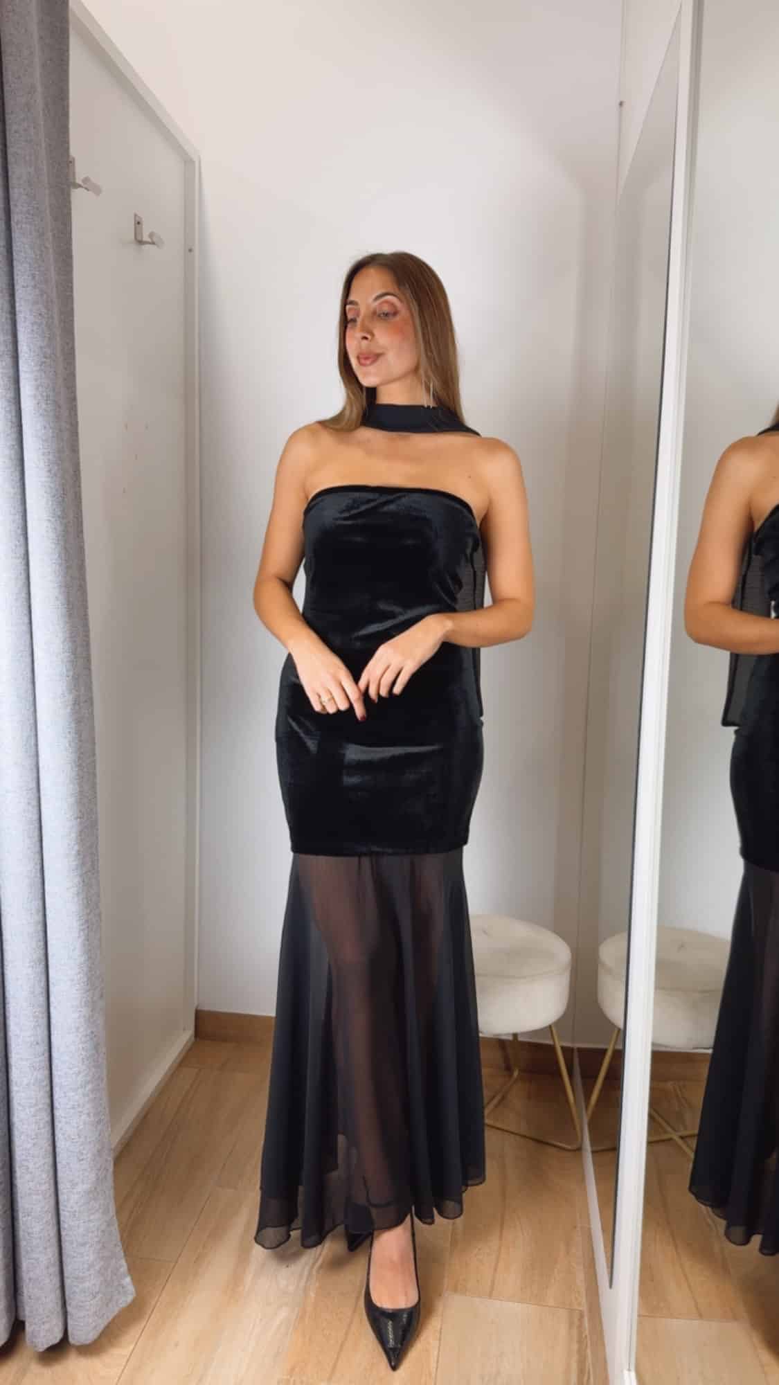 Vestido Terciopelo Combinado