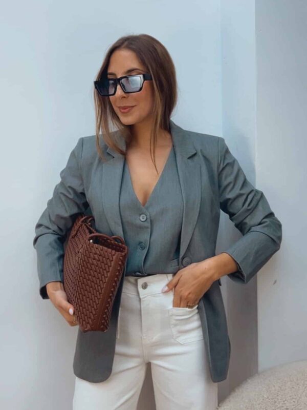 Blazer Entallada Gris