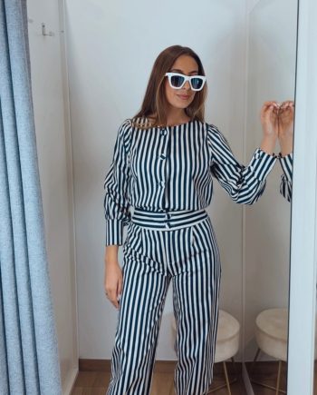 Pantalón Rayas Azul Marino Renata