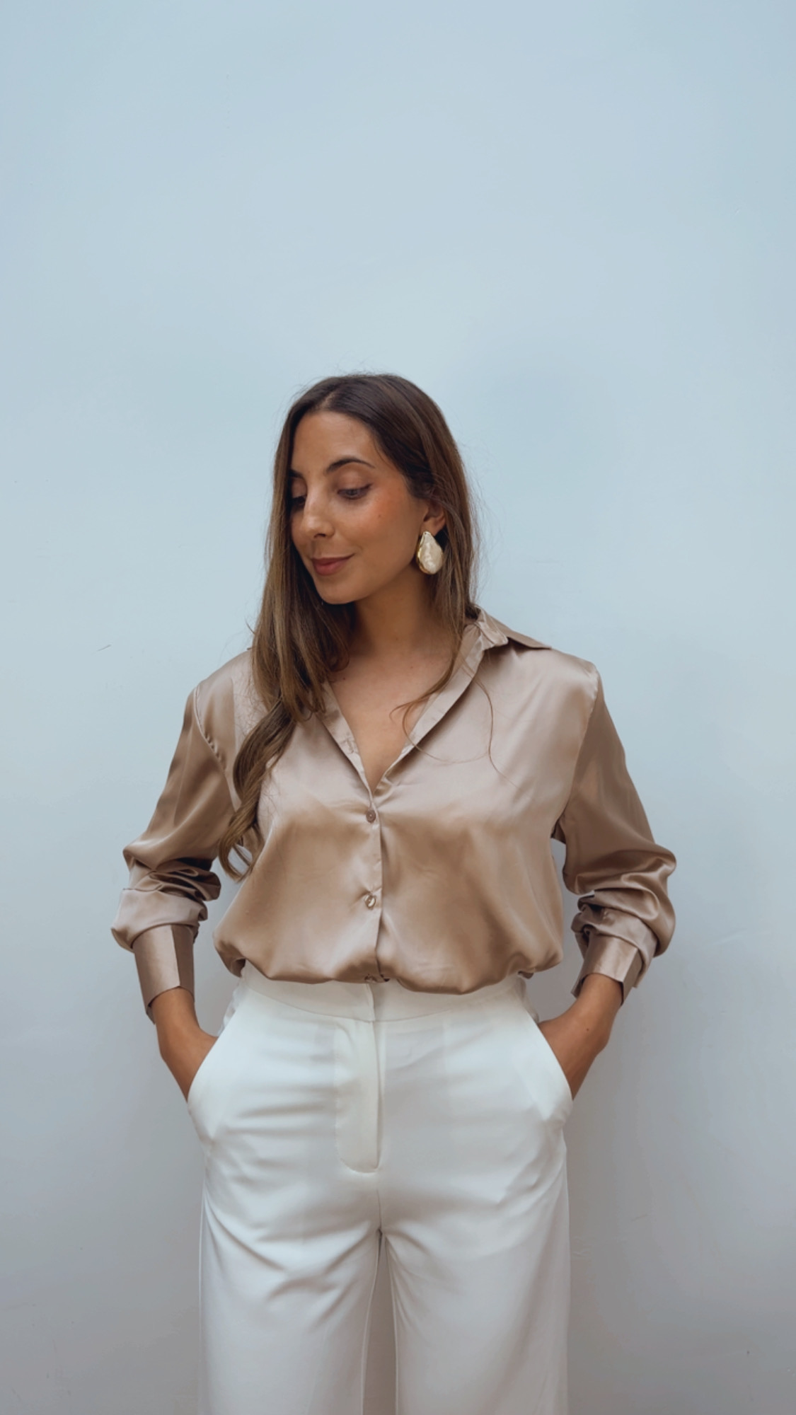 Blusa Satinada Visón