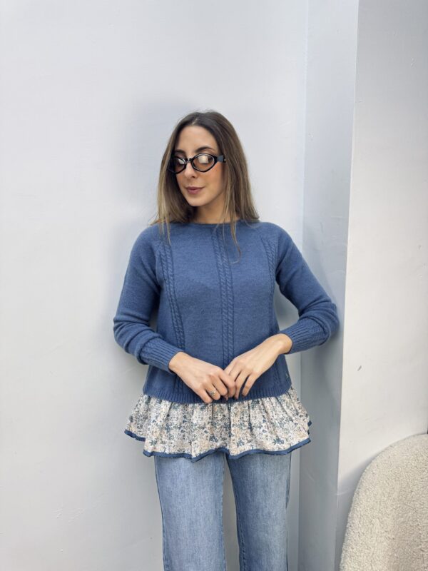 Jersey Peplum Azul