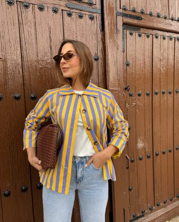 Chaqueta Rayas Amarilla & Morado