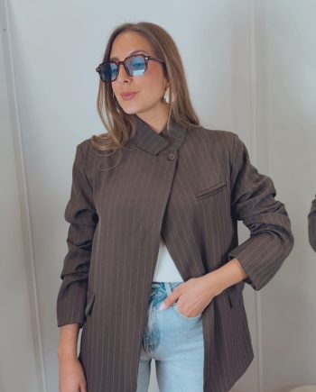 Blazer Cruzada Raya Diplomática Chocolate