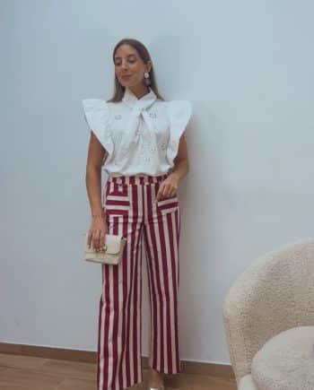 Pantalón Rayas Burdeos & Crudo