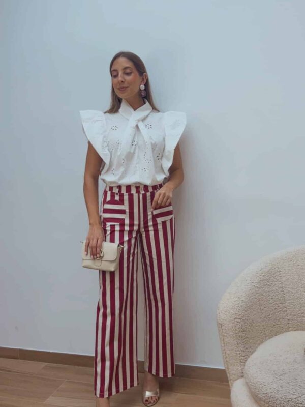 Pantalón Rayas Burdeos & Crudo