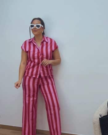 Blusa Raya Burdeos & Rosa