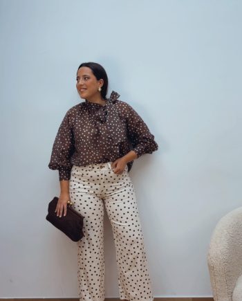 Pantalón Beige Lunares Chocolate