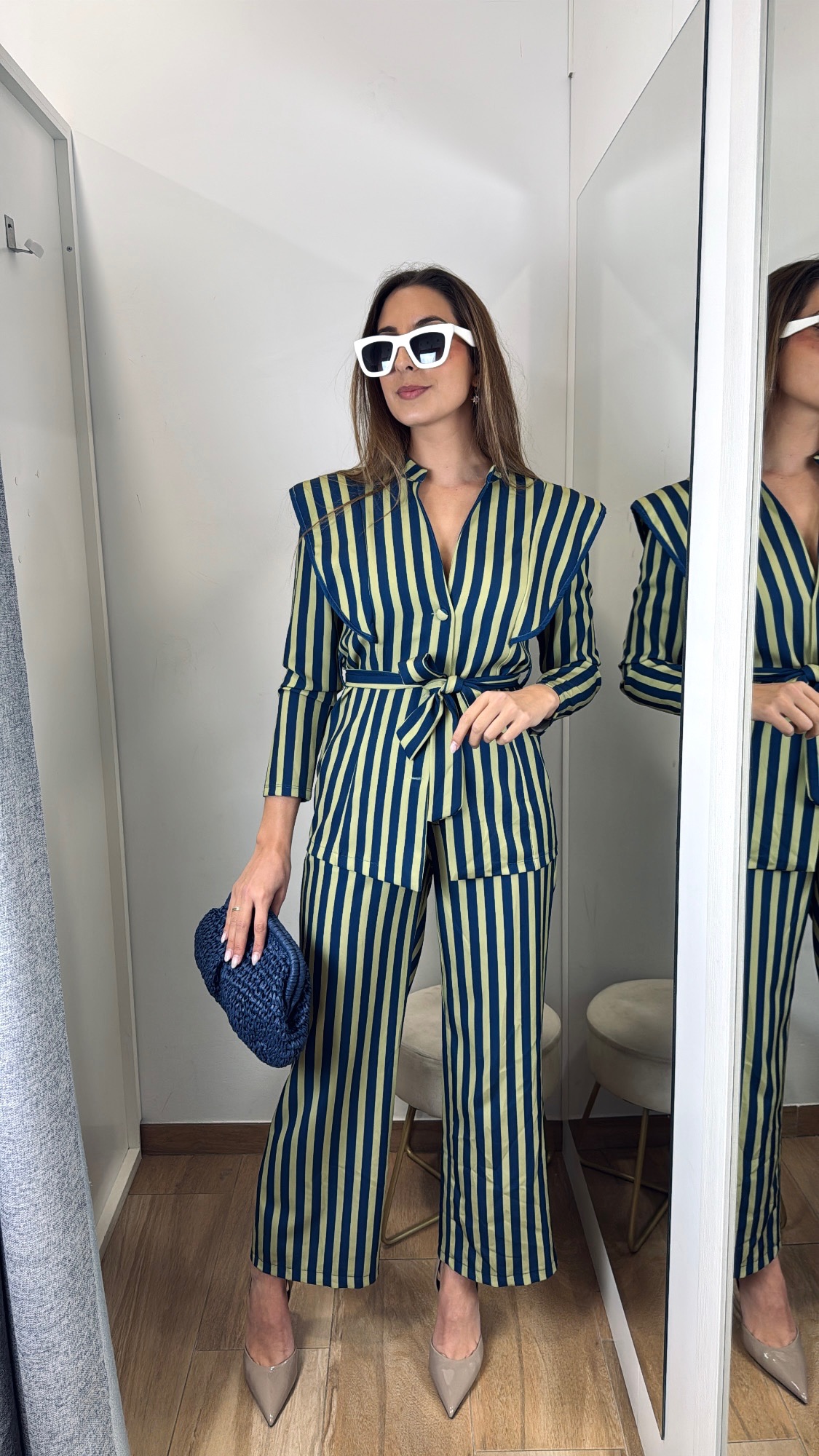 Conjunto Rayas Marino y Lima