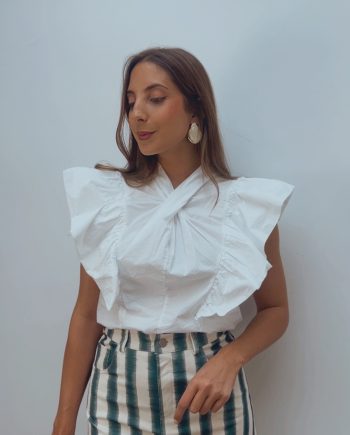 Blusa Volante Cuello Cruzado