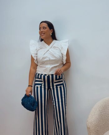 Pantalón Rayas Marino & Blanco