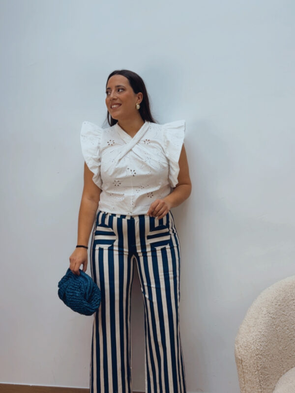 Pantalón Rayas Marino & Blanco