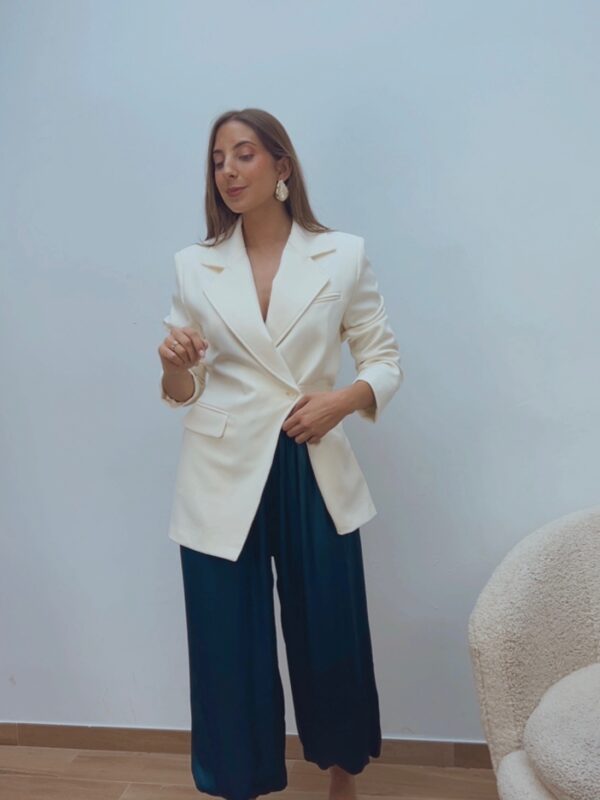 Pantalón Bombacho Marino Satinado