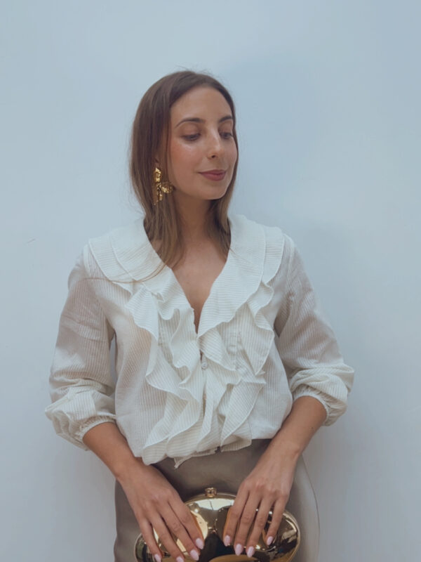Blusa Volante Raya Fina