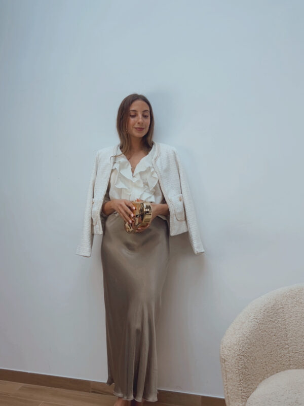 Falda Satinada Champán