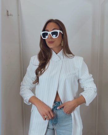 Blazer Cruzada Raya Diplomática Blanca