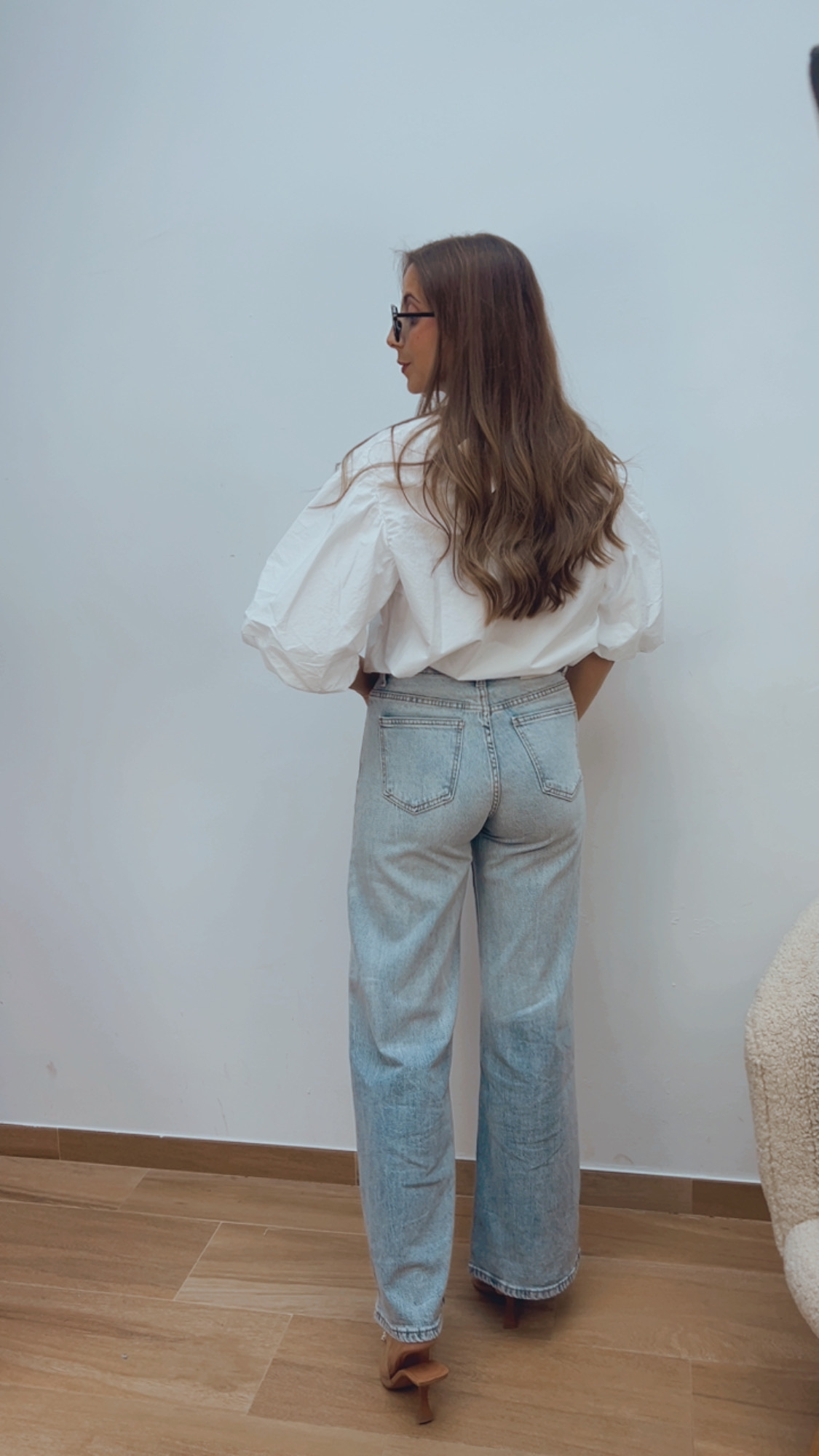 Blusa Blanca Abullonada