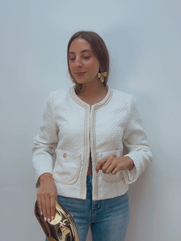 Chaqueta Tweed Beige