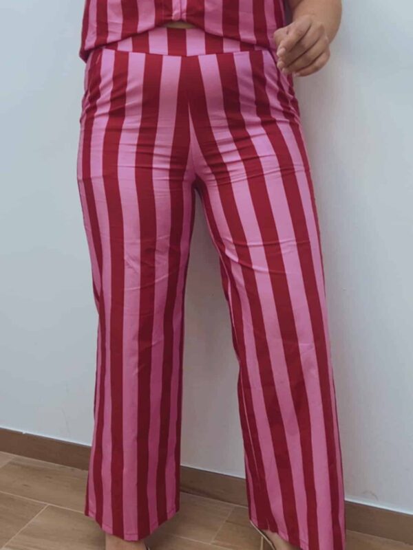 Pantalón Raya Burdeos & Rosa