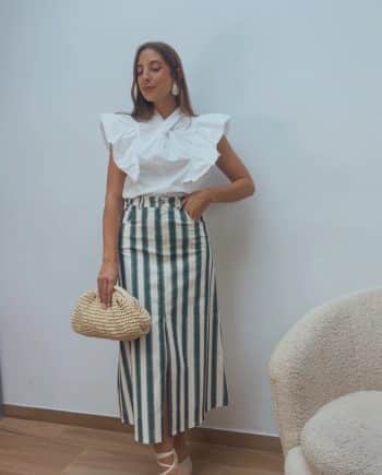 Falda Rayas Petróleo