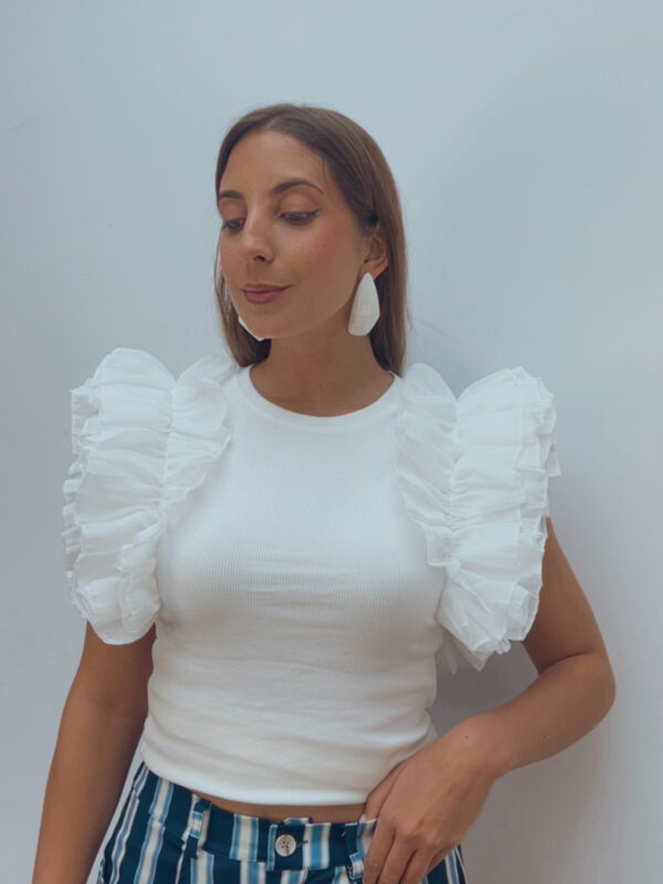 Top Blanco Volantes