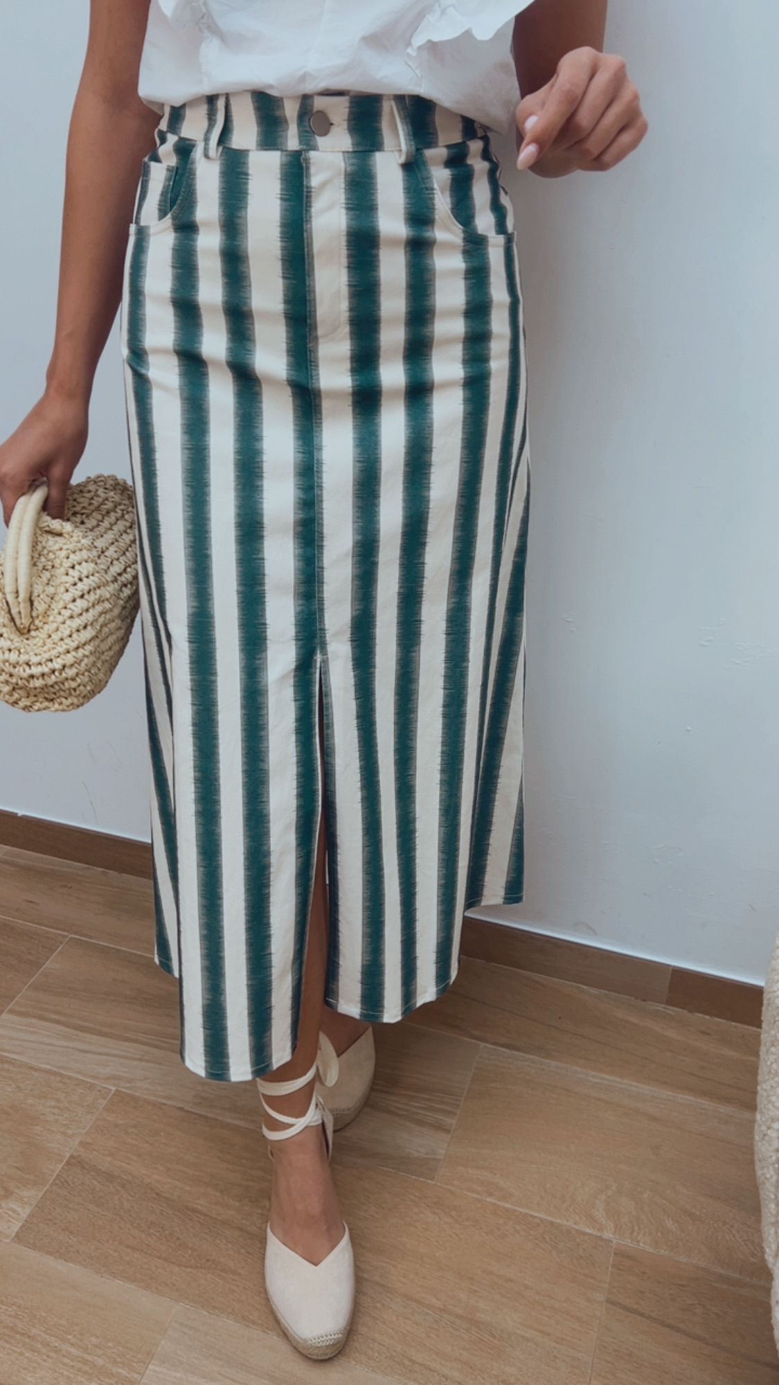 Falda Rayas Petróleo