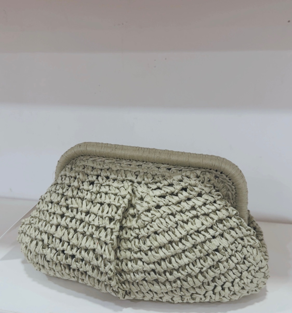 Bolso Rafia Verde Agua
