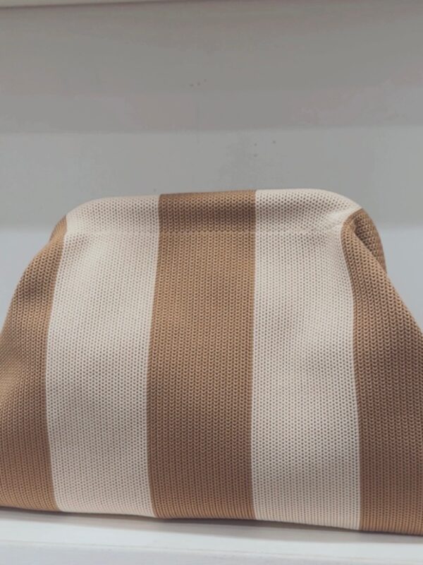 Bolso Rayas Camel y Crudo