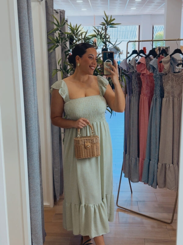 Vestido Vichy Verde Agua