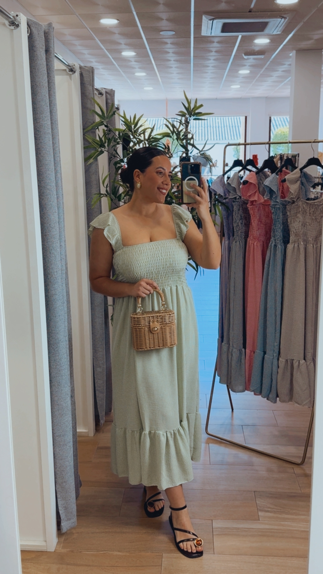 Vestido Vichy Verde Agua