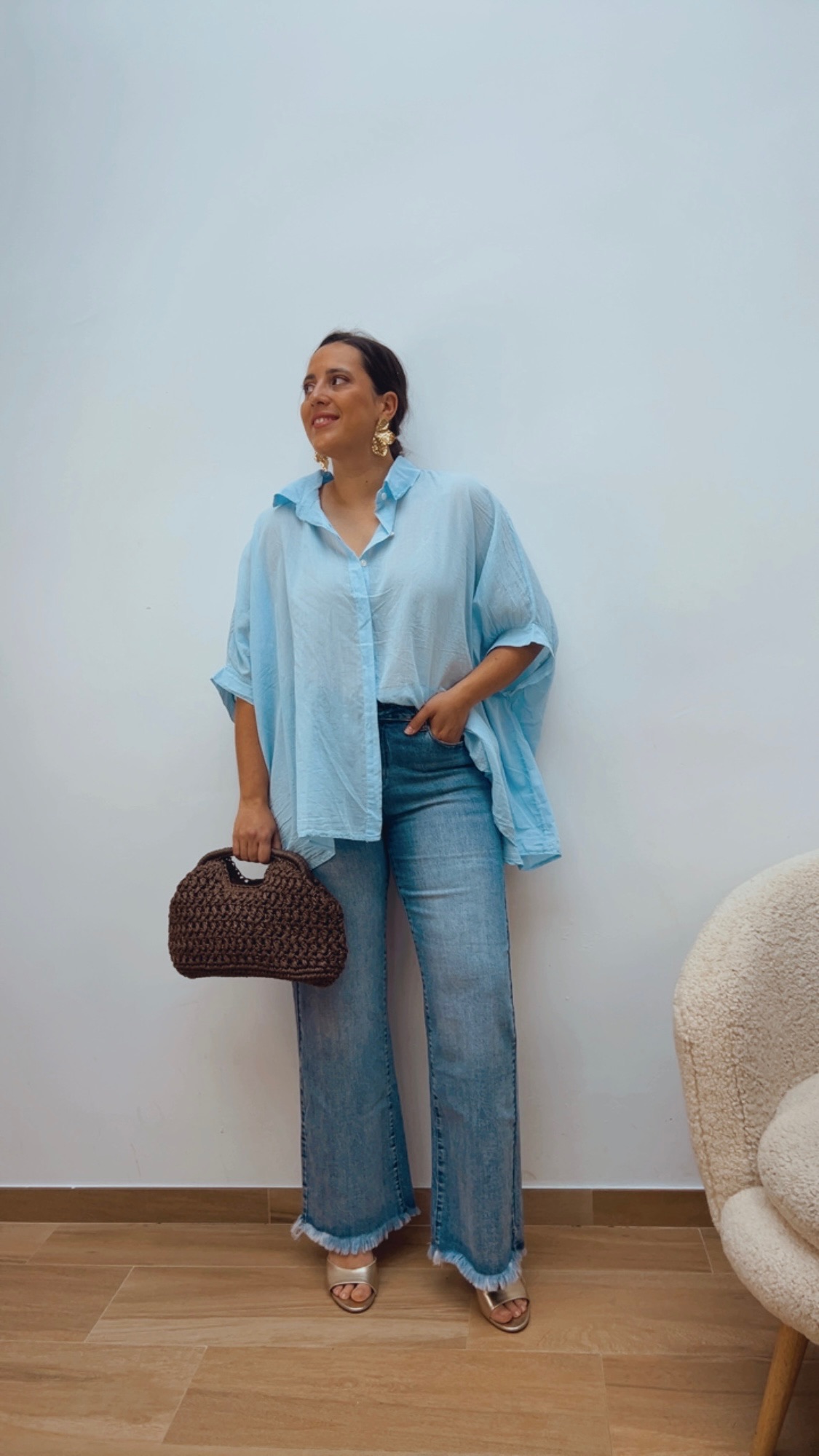 Maxi Blusa Azul Bebé