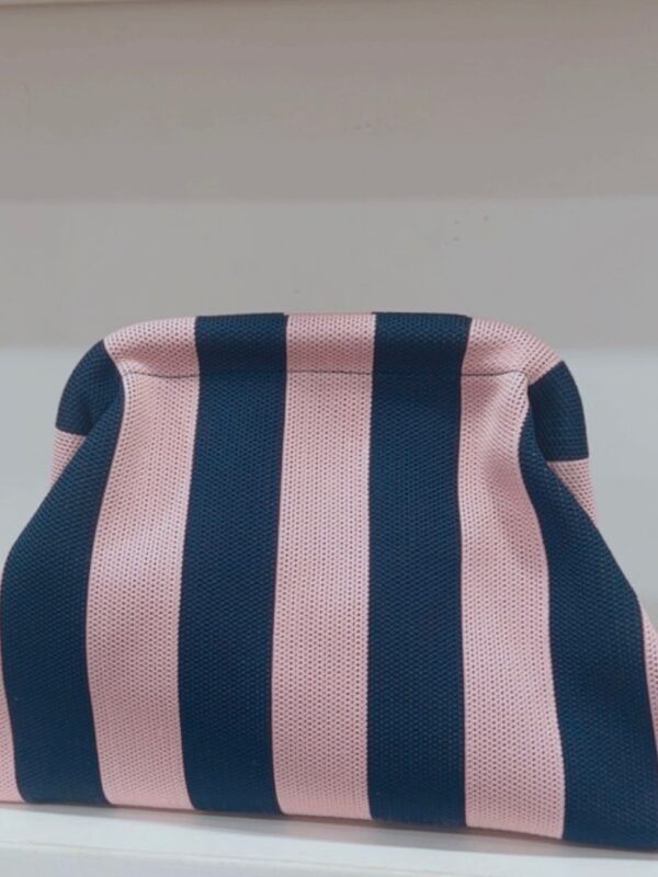 Bolso Rayas Rosa y Marino