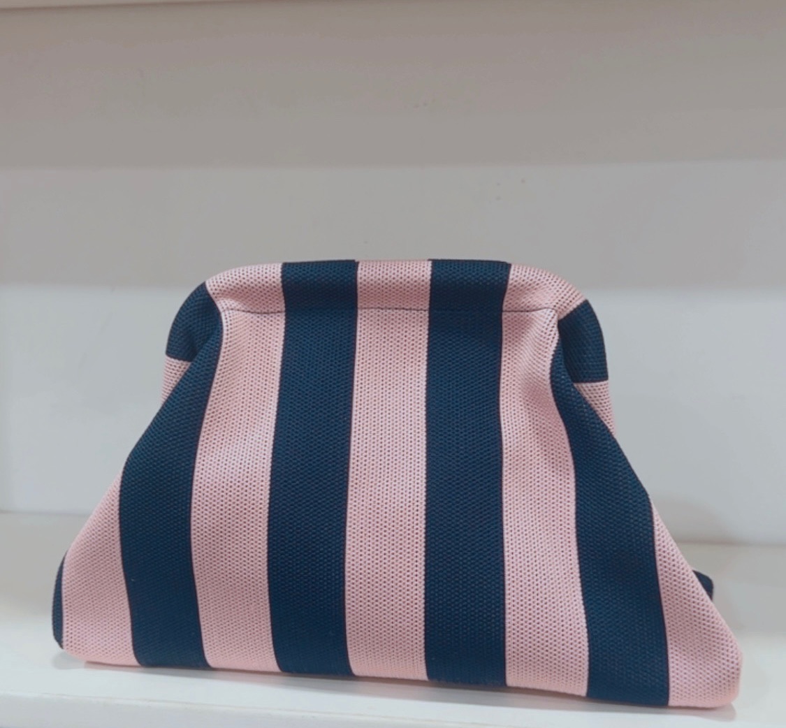 Bolso Rayas Rosa y Marino