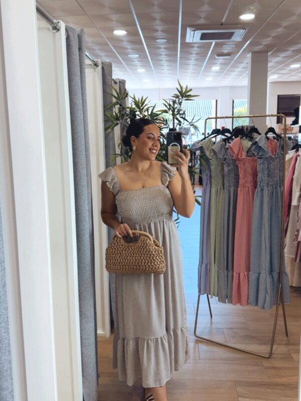 Vestido Vichy Marrón