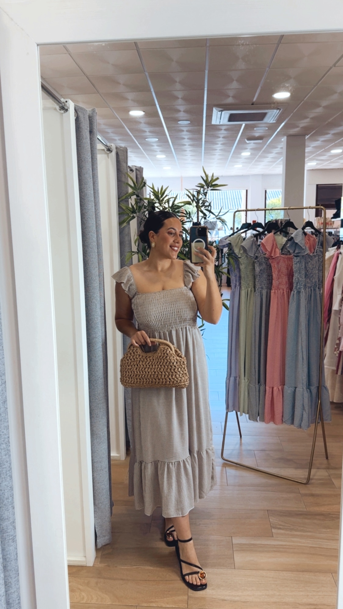 Vestido Vichy Marrón