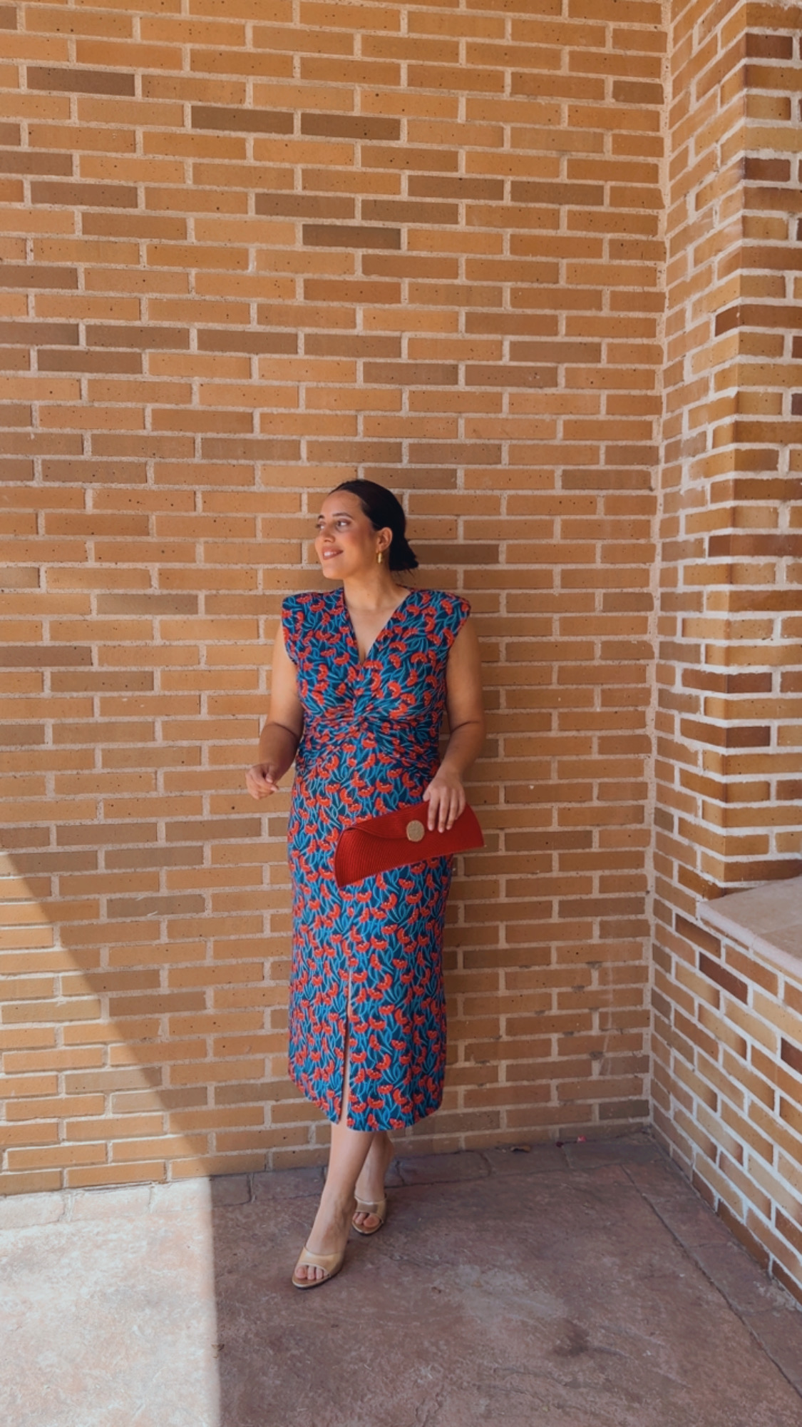 Vestido Nudo Azul & Rojo
