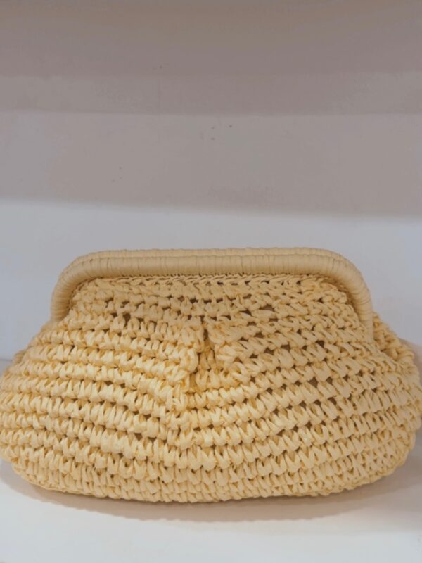 Bolso Rafia Amarillo Pastel