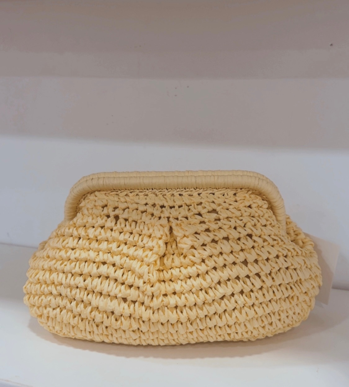 Bolso Rafia Amarillo Pastel