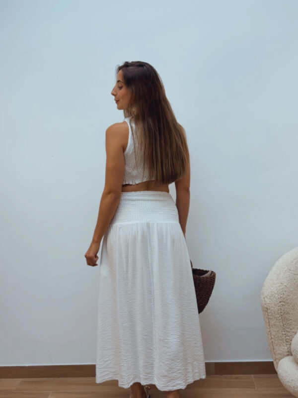 Falda Blanca Panel Abeja
