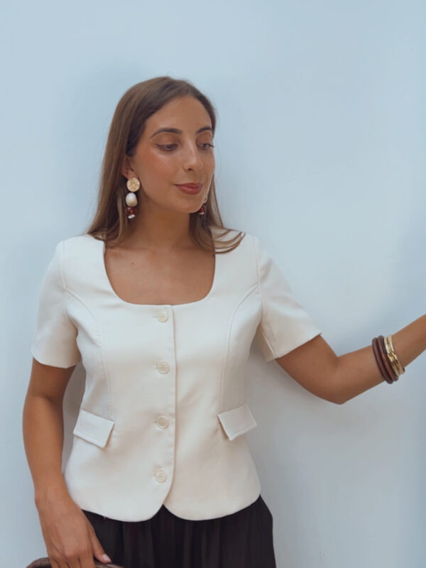 Blazer Escote Cruzado Crudo