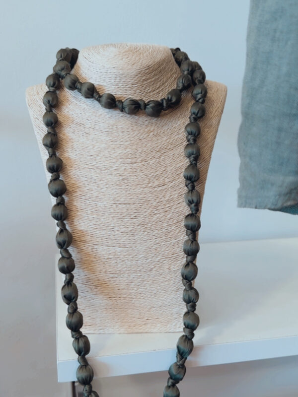 Collar Largo Textil Khaki