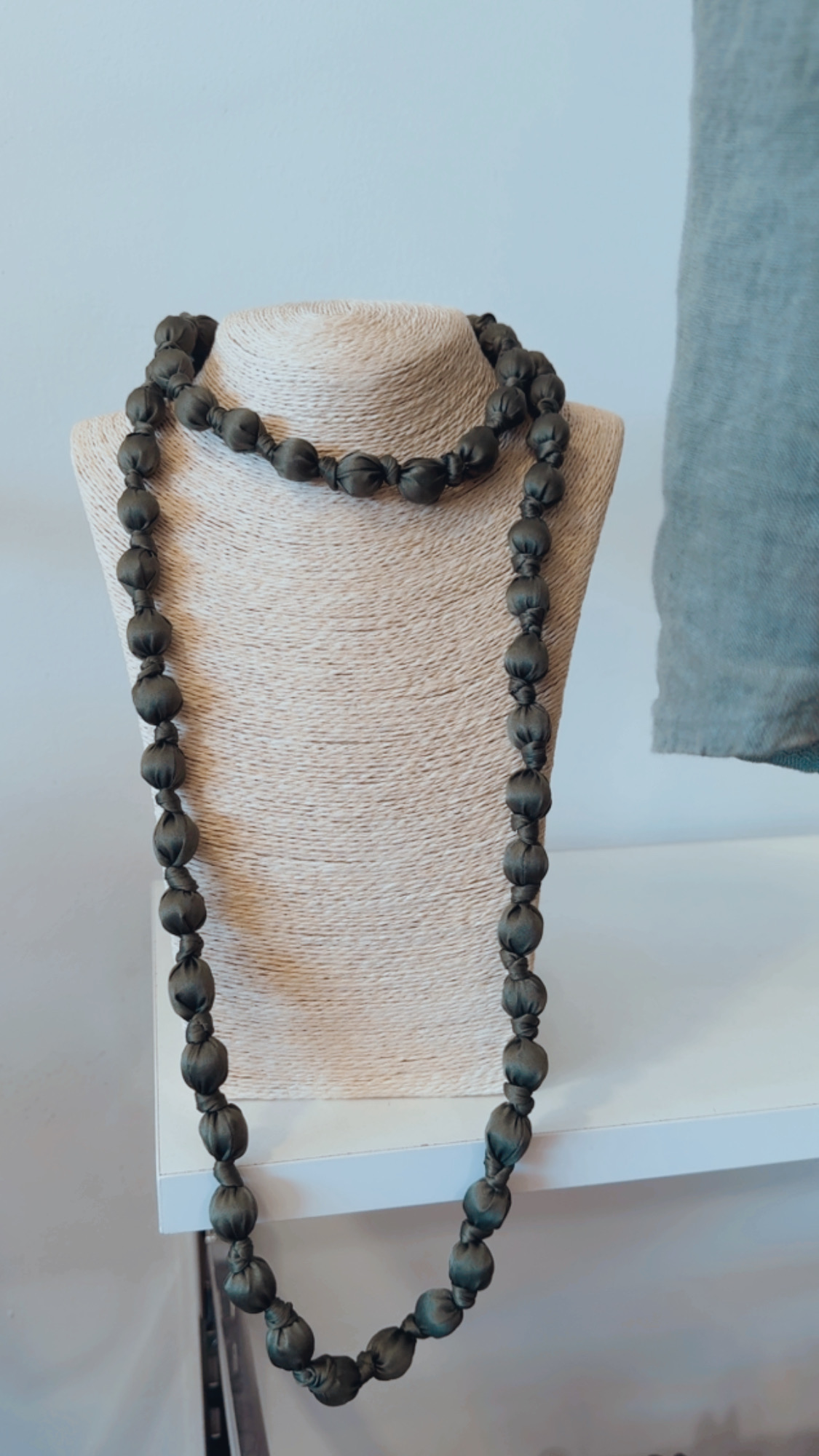 Collar Largo Textil Khaki