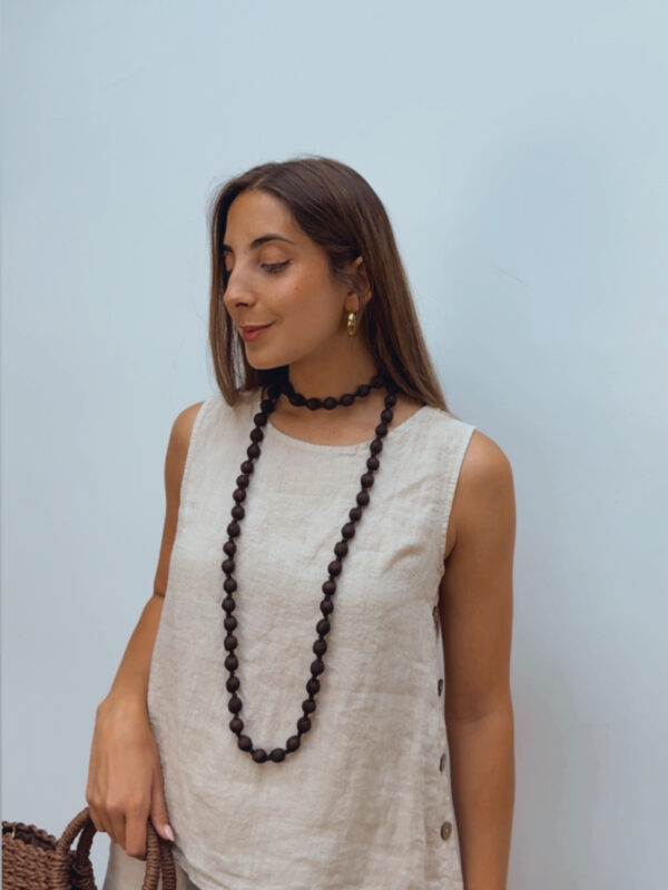 Collar Largo Textil Chocolate
