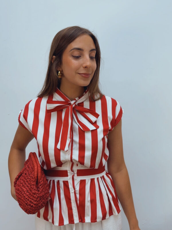 Blusa Peplum Lazada Raya Roja & Blanca
